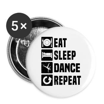 Geschenkidee für die Breakdancerin mit Break Dance - Buttons groß 56 mm (5er Pack) - Weiß - Vorne