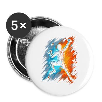 Klettern Berge Kletterer Bouldern Kinder Männer - Buttons groß 56 mm (5er Pack) - Weiß - Vorne