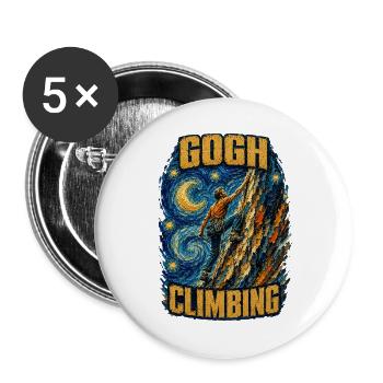 Gogh Klettern Kletterkunst - Buttons groß 56 mm (5er Pack) - Weiß - Vorne