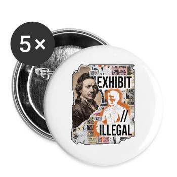 Street Art Galerie Katalog - Buttons groß 56 mm (5er Pack) - Weiß - Vorne
