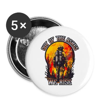 Wildland Feuerwehr Held der Waldbrandbekämpfung - Buttons groß 56 mm (5er Pack) - Weiß - Vorne