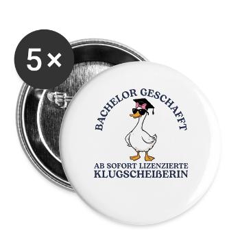 Bachelorprüfung Studium Abschluss Studentin - Buttons groß 56 mm (5er Pack) - Weiß - Vorne