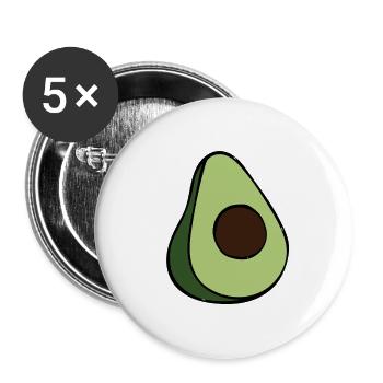 Avocado Half Minimalist Green Slice - Buttons groß 56 mm (5er Pack) - Weiß - Vorne