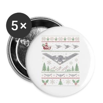 B2 Bomber Weihnachtspullover - Buttons groß 56 mm (5er Pack) - Weiß - Vorne