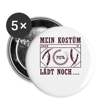 Mein Kostüm Lädt Noch - Buttons groß 56 mm (5er Pack) - Weiß - Vorne