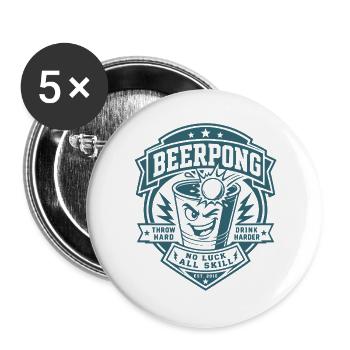 Beer Pong - Buttons groß 56 mm (5er Pack) - Weiß - Vorne