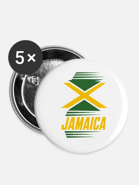 Jamaika - Buttons groß 56 mm (5er Pack) - Weiß