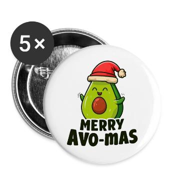 Avocado AvO-Mas Freude - Buttons groß 56 mm (5er Pack) - Weiß - Vorne