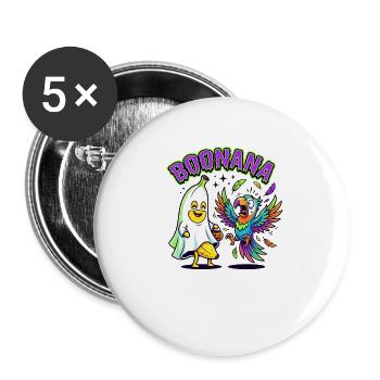 Boonana Geist Banane - Buttons groß 56 mm (5er Pack) - Weiß - Vorne