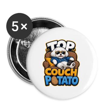 Malteser - Buttons groß 56 mm (5er Pack) - Weiß - Vorne