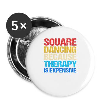 Square Dance - Buttons groß 56 mm (5er Pack) - Weiß - Vorne