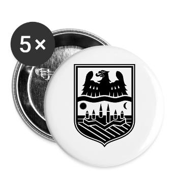 Banater Schwaben | Wappen | Tradition - Buttons groß 56 mm (5er Pack) - Weiß - Vorne