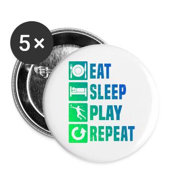 Faustballspielen Geschenkidee für ein Ballsportler - Buttons groß 56 mm (5er Pack) - Weiß - Vorne