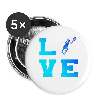 Geschenkidee für einen Tennis mit Tennis - Buttons groß 56 mm (5er Pack) - Weiß - Vorne