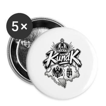 K.u.K. Doppeladler Österreich-Ungarn - Buttons groß 56 mm (5er Pack) - Weiß - Vorne