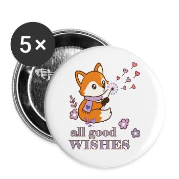 all good wishes - Buttons groß 56 mm (5er Pack) - Weiß - Vorne