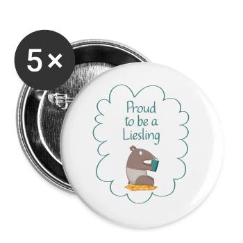 Proud to be a Liesling! Tapir-Edition - Buttons groß 56 mm (5er Pack) - Weiß - Vorne