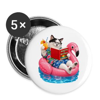 Ruhestand - Buttons groß 56 mm (5er Pack) - Weiß - Vorne