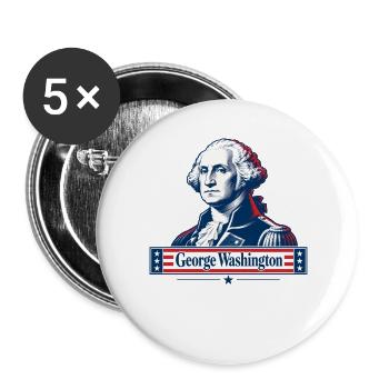 Patriotisches historisches Führungsbild - Buttons groß 56 mm (5er Pack) - Weiß - Vorne