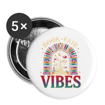 Buchmesse-Vibes - Buttons groß 56 mm (5er Pack) - Weiß - Vorne