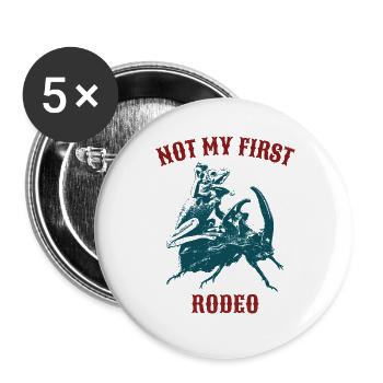Not My First Rodeo Frosch - Buttons groß 56 mm (5er Pack) - Weiß - Vorne