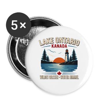 Lake Ontario Kanada Leuchtturm Sonnenuntergang - Buttons groß 56 mm (5er Pack) - Weiß - Vorne