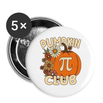 Pumpkin Pi Club Mathematik-Halloween - Buttons groß 56 mm (5er Pack) - Weiß - Vorne
