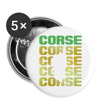 Souvenir-Urlaube zur Insel der Schönheit von Korsika - Buttons groß 56 mm (5er Pack) - Weiß - Vorne