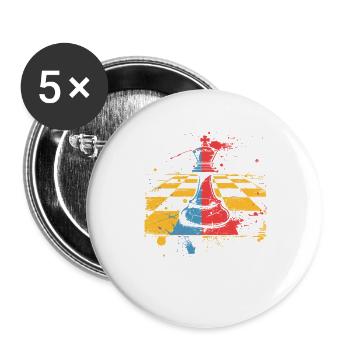 Schachfigur - Buttons groß 56 mm (5er Pack) - Weiß - Vorne