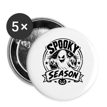 Spooky Season Geist - Buttons groß 56 mm (5er Pack) - Weiß - Vorne