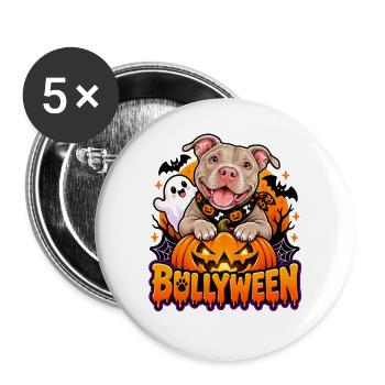 Bullyween - Buttons groß 56 mm (5er Pack) - Weiß - Vorne