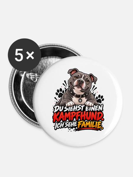 Ich sehe Familie - Buttons groß 56 mm (5er Pack) - Weiß