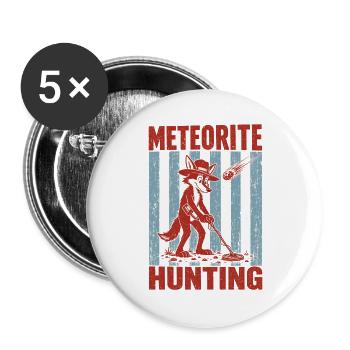  Meteoritenjagd Coyote Metalldetektion Retro - Buttons groß 56 mm (5er Pack) - Weiß - Vorne