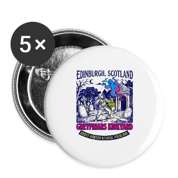 Scotland Edinburgh Ghost Hunter Greyfriars - Buttons groß 56 mm (5er Pack) - Weiß - Vorne