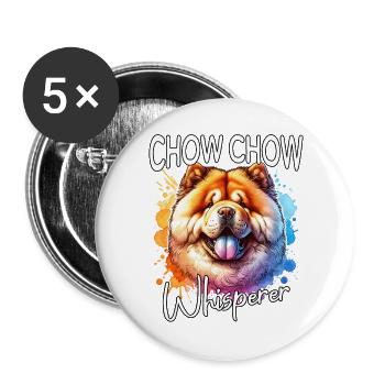 Chowchow Flüsterer - Buttons groß 56 mm (5er Pack) - Weiß - Vorne