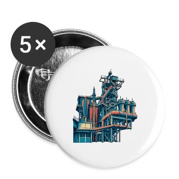 Landschaftspark Duisburg Retro - Buttons groß 56 mm (5er Pack) - Weiß - Vorne