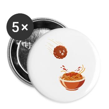 Fearless Meatball vs. Spaghetti - Buttons groß 56 mm (5er Pack) - Weiß - Vorne