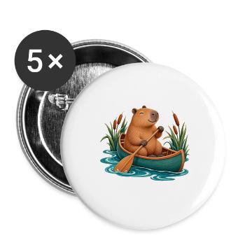 Cozy Black Cat Coffee - Buttons groß 56 mm (5er Pack) - Weiß - Vorne