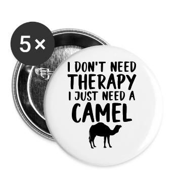 Kamel Spruch Humor - Buttons groß 56 mm (5er Pack) - Weiß - Vorne