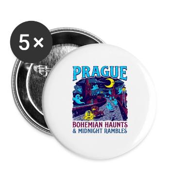 Dachshund Prague Bohemian Haunts Midnight Rambles - Buttons groß 56 mm (5er Pack) - Weiß - Vorne