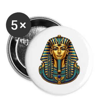 Tutanchamun – Goldene Maske - Buttons groß 56 mm (5er Pack) - Weiß - Vorne