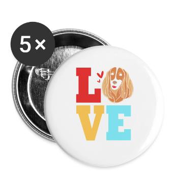Cocker Spaniel - Buttons groß 56 mm (5er Pack) - Weiß - Vorne