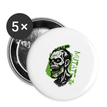 Halloween Zombie - Buttons groß 56 mm (5er Pack) - Weiß - Vorne