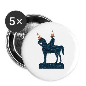 Glasgow-Kartenstatue mit Kegeln - Buttons groß 56 mm (5er Pack) - Weiß - Vorne