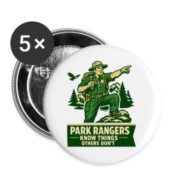 Ranger Wissen Dinge Andere Nicht Spruch - Buttons groß 56 mm (5er Pack) - Weiß - Vorne