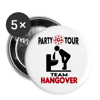 Junggesellenabschied Team Hangover Hochzeit Ringe - Buttons groß 56 mm (5er Pack) - Weiß - Vorne