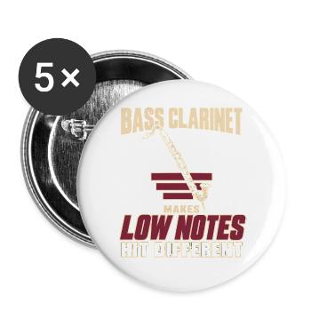Klarinettist Bassklarinette Musiker Band Geschenk - Buttons groß 56 mm (5er Pack) - Weiß - Vorne