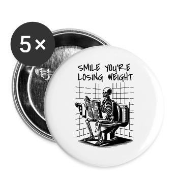 Diät Spruch witzig sarkastisch - Buttons groß 56 mm (5er Pack) - Weiß - Vorne
