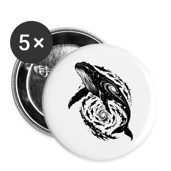 Kosmische Wale Galaxie Print - Buttons groß 56 mm (5er Pack) - Weiß - Vorne