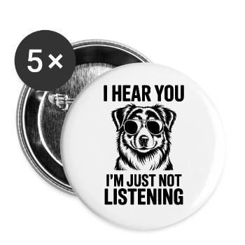 Australian Shepherd Spruch Lustige Aussie Geschenk - Buttons groß 56 mm (5er Pack) - Weiß - Vorne